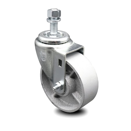 Service Caster Semi Steel Swivel Threaded Stem Caster w/Roller Bearing - 4" Wheel & 1/2" Stem SCC-TS20S415-SSR-121315